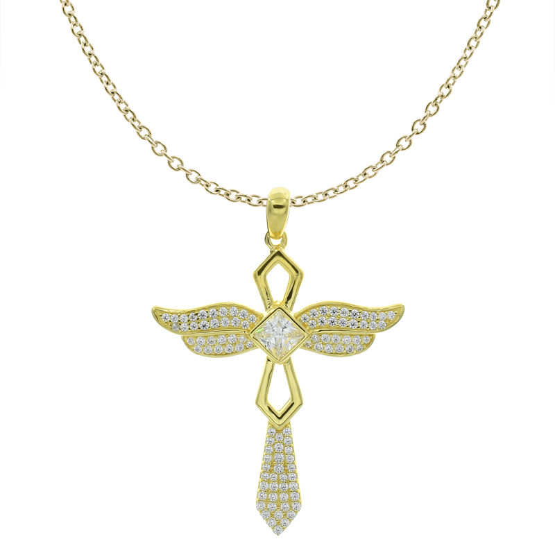 Women Cross Angel Jewelry Pendant 