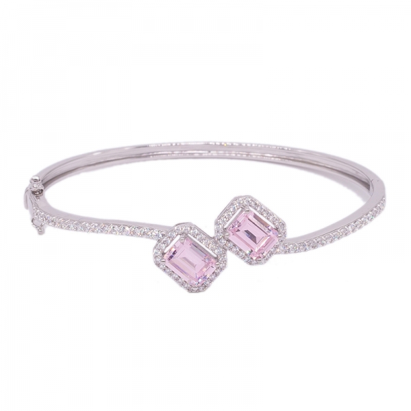 925 Sterling Silber Armreif mit Diamant rosa cz 