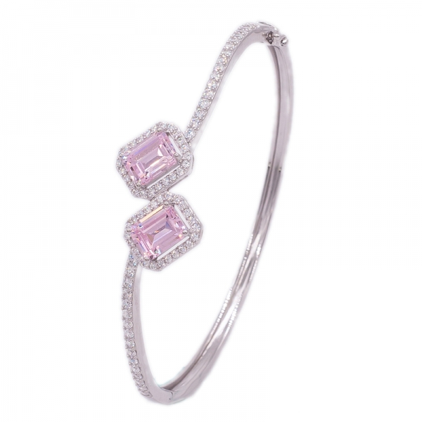 925 Sterling Silber Armreif mit Diamant rosa cz 