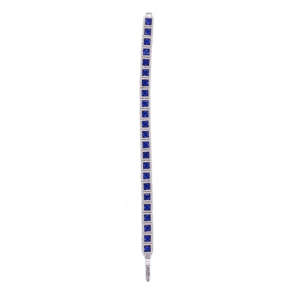 suqare blau nano sterling silber rhodiniert armband 