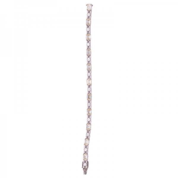Baguette Diamant Gelb CZ Armband in 925 Sterling Silber 