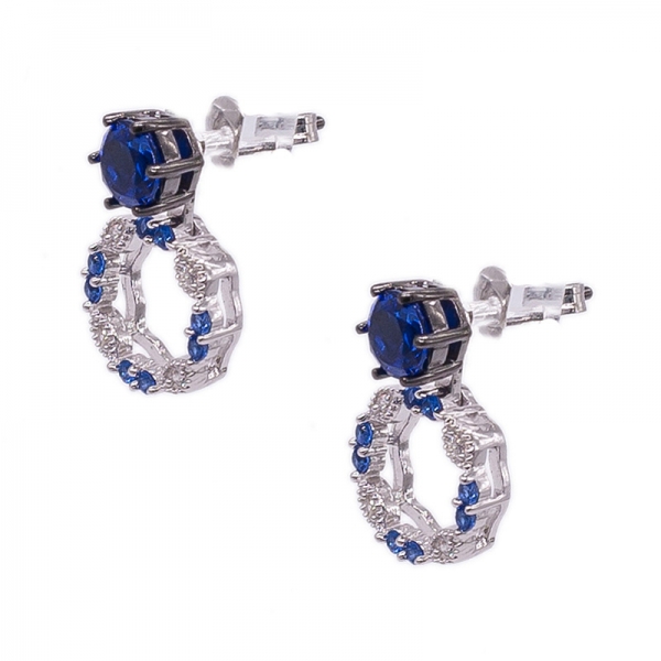 blaue nano Ohrstecker Frauen Ohrringe aus 925er Sterling Silber 