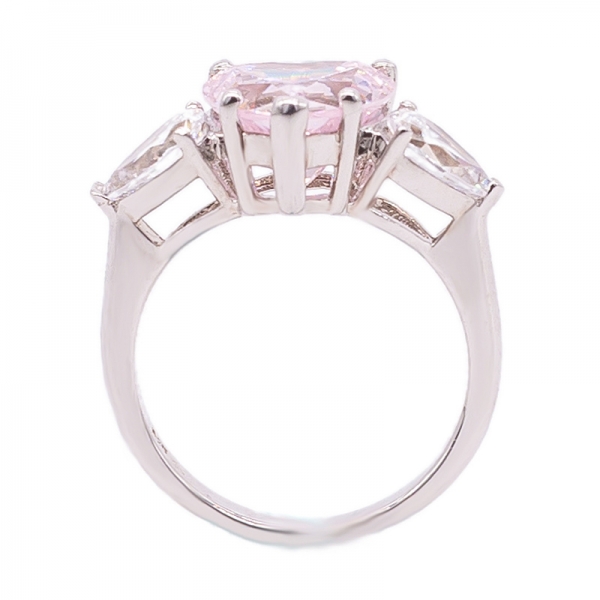 Silber Diamant Rosa Herzform Ring Schmuck 
