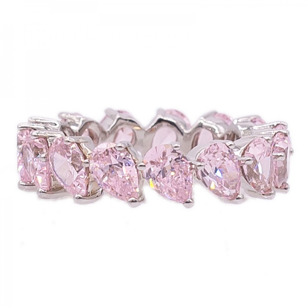 schimmernder 925er Diamant-Pink-Birnenform-Ring 