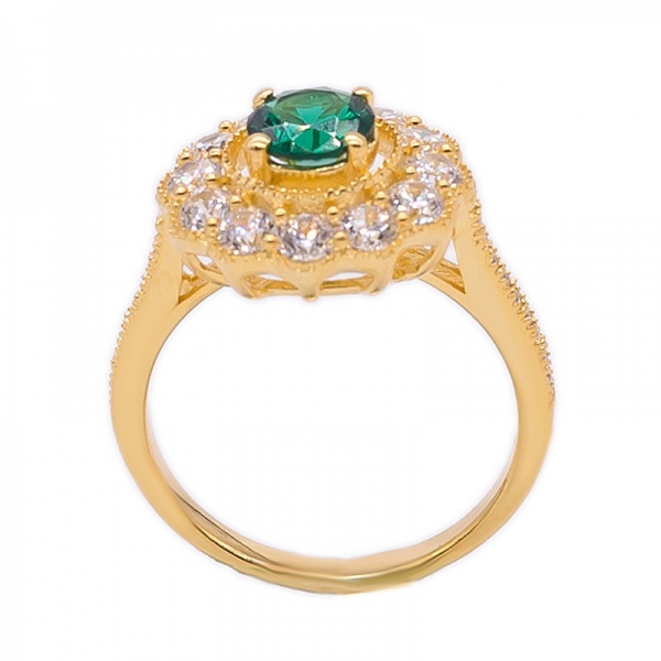 Blumenform vergoldeter Ring aus 925er Silber 