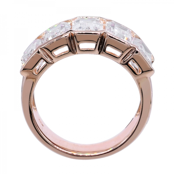 925er Ring mit Baguette-Form Smaragdschliff cz 