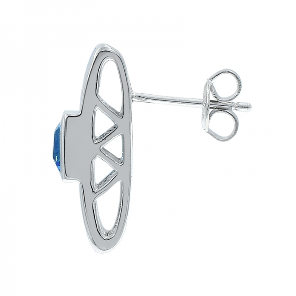 925 Silber Opal Ohrringe mit ozeanblauen Steinen 