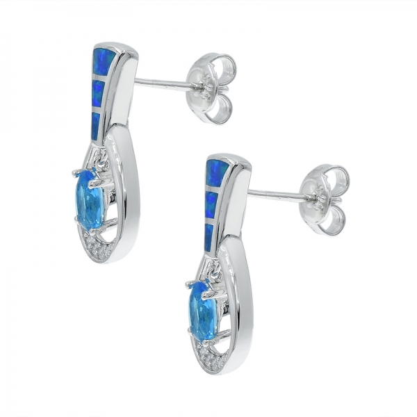 Silber Opal Ohrringe Schmuck mit fesselnden ozeanblauen Steinen 
