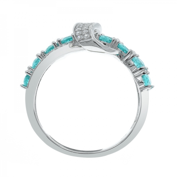 klassischer paraiba komplizierter silberner ring für damen 