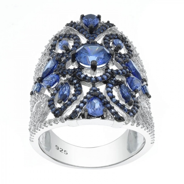 925er Silber einzigartiger aushöhlender Ring für Frauen 