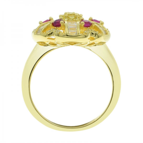 925er Silber stilvolle Paraiba Ring in Vergoldung 