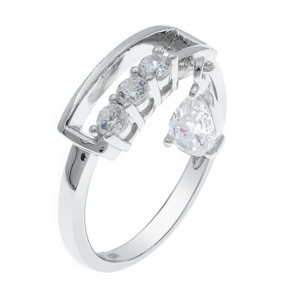 individuelle 925 Silber weiß cz Ring für Damen 