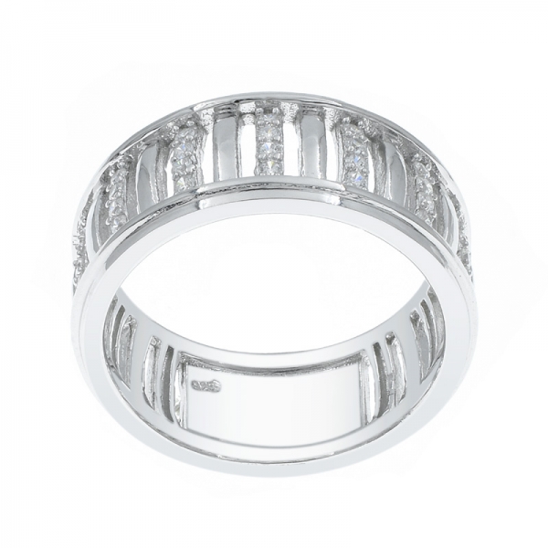 925er Silber raffinierter weißer CZ-Ring für Damen 