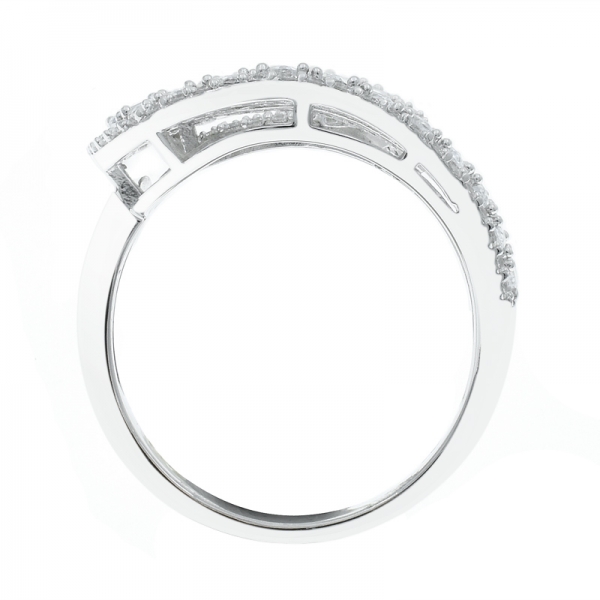 925 Einzel Twist Weiß CZ Silber Ring 