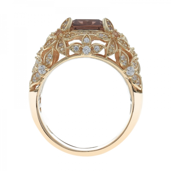 Silber klassischer Emerald Cut Morganit Nano Ring 