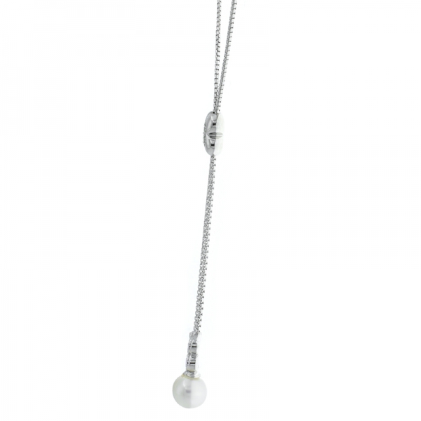 925 Sterling Silber Perle verstellbare Halskette 