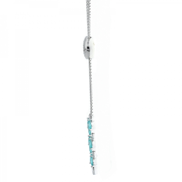 925 Sterling Silber Paraiba verstellbare Halskette 
