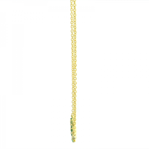 925 Silber grüne Nano Bambus Halskette 