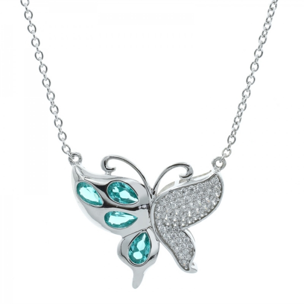925 Sterling Silber Schmetterling Halskette 