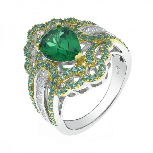 925er Sterling Silber glänzender grüner Nano Ring 
