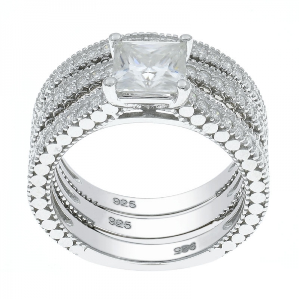 Abnehmbarer weißer CZ Ring aus 925er Silber 