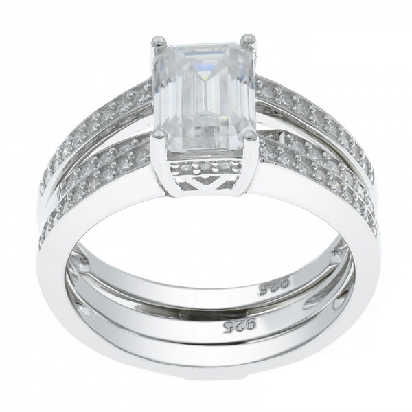 925 Silber fantastische abnehmbare weiße CZ-Ring 