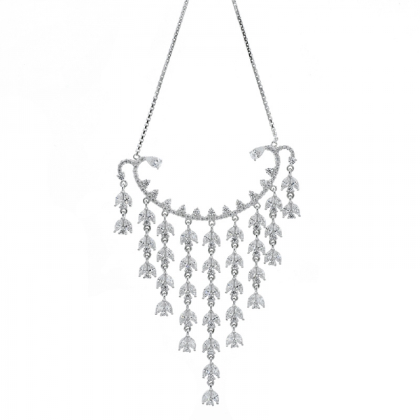 925 Silber wunderbare Kronleuchter verstellbare Halskette 