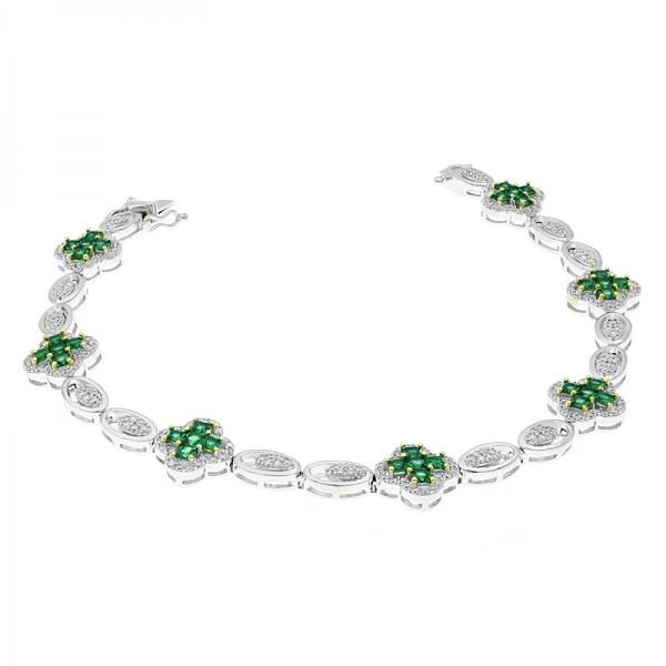 925 Silber wundervolles Kleeblatt-Armband mit vier Blättern 