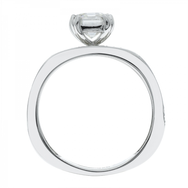 925er Silber exquisite Solitär weiß CZ Ring 