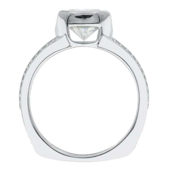 925er Silber fabelhafter Solitaire weißer CZ-Ring 