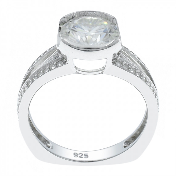 925er Silber fabelhafter Solitaire weißer CZ-Ring 