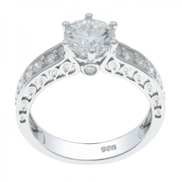 925er Silber stilvolle Mode weißen CZ-Ring 