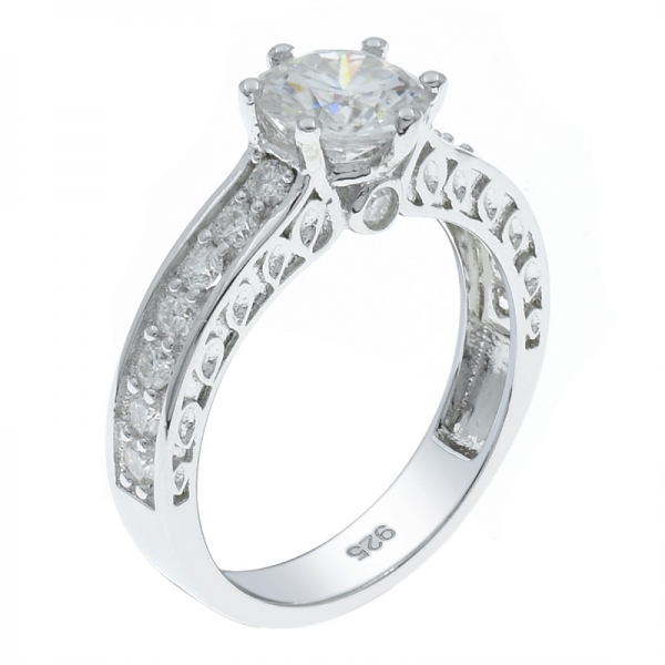 925er Silber stilvolle Mode weißen CZ-Ring 