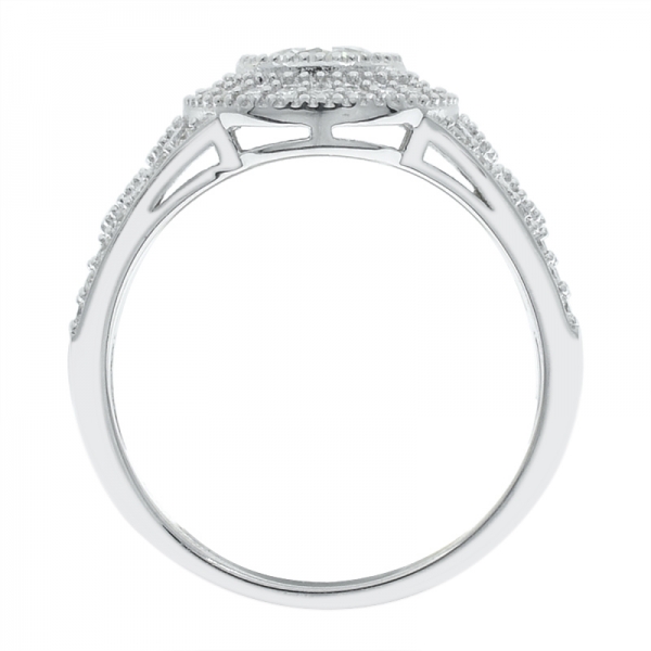 Vintage-Ring aus rhodiniertem 925er Silber für Frauen 