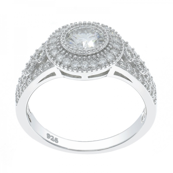 Vintage-Ring aus rhodiniertem 925er Silber für Frauen 