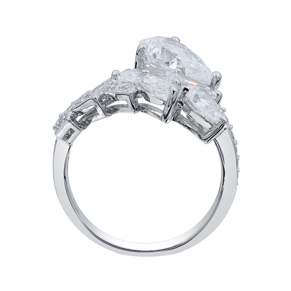 925 Silber Weiß cz subtile Eleganz Blattform Ring 