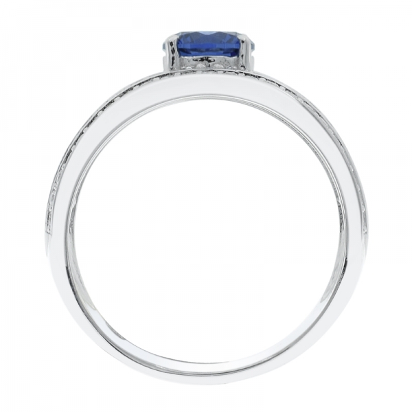 Tansanit-Zirkonia-Ring aus 925er Sterling-Silber 