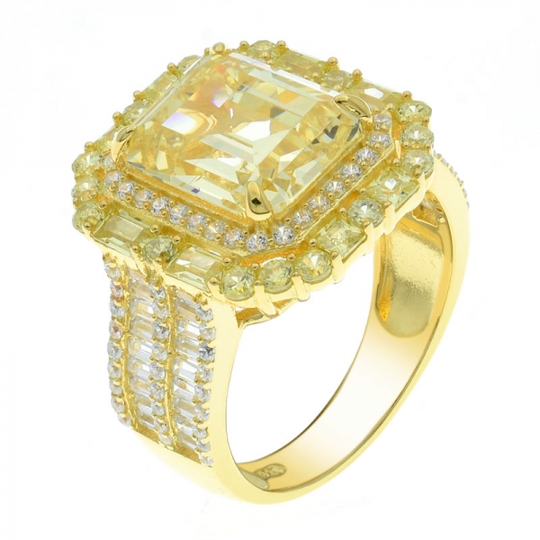 verschwenderischer 925 Silber Diamant Gelb Cz Frauen Ring 