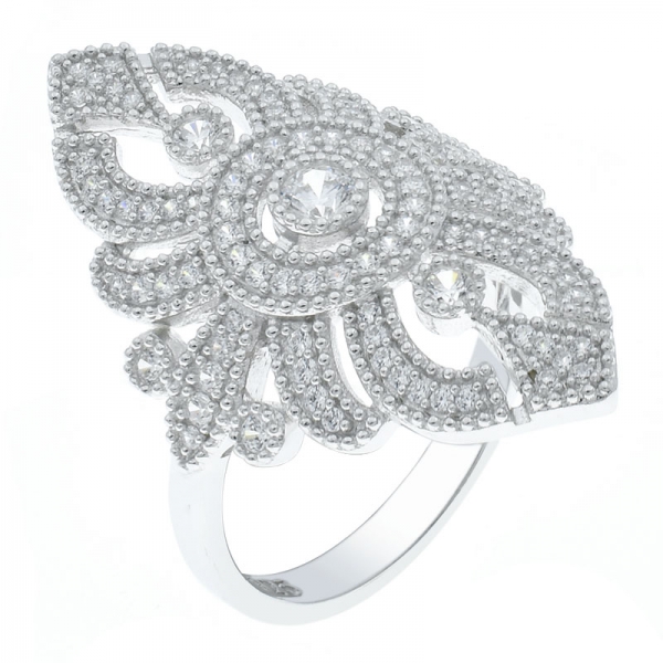 fabelhafter, fantastischer 925er Silber Nano & weißer Zirkonia Ring 