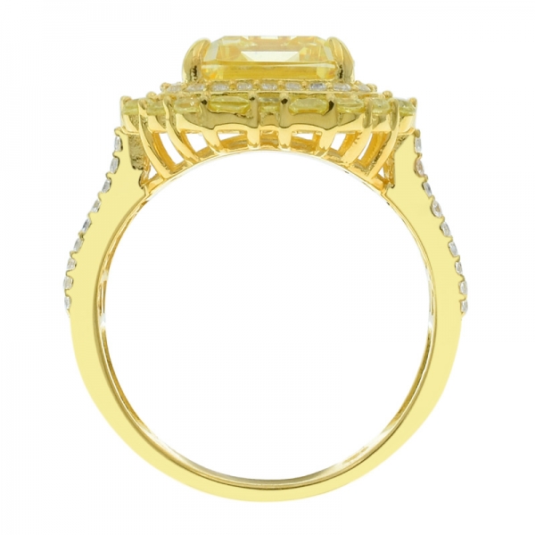 verschwenderischer 925 Silber Diamant Gelb Cz Frauen Ring 