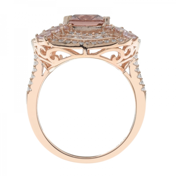 anmutiger Stil 925 Silber Morganit Nano Ring für Frauen 