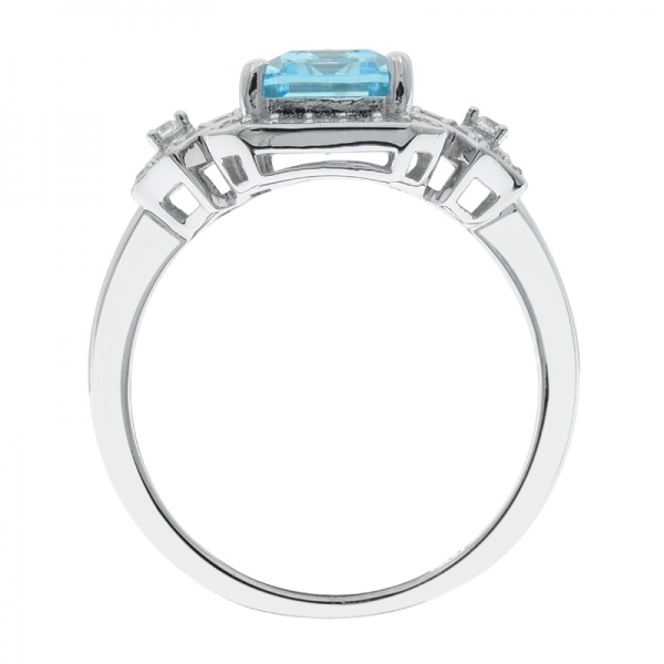 925er Sterling Silber shinning Aqua cz Ring 