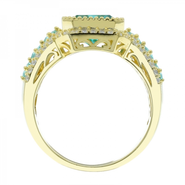 Auffälliger Frauen-925er Smaragdschliff mit Paraiba-Ring 