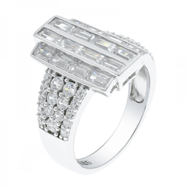 China 925 Silber Weißer Zirkonia-Ring für Damen 