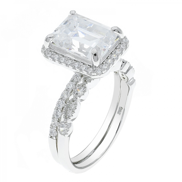 china 925 sterling silver white cz ring set 