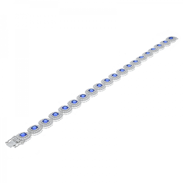 China 925 Sterling Silber Kissen blau Nano Armband 