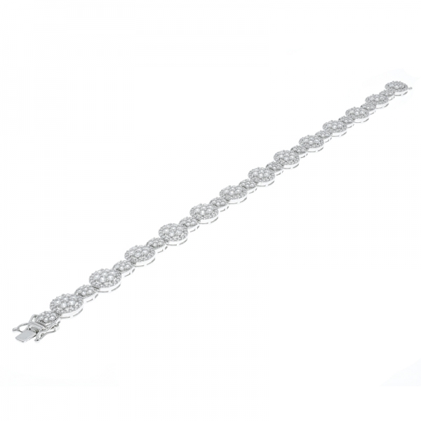 925 Sterling Silber anmutiges alternierendes Composite-Weiß-Armband 