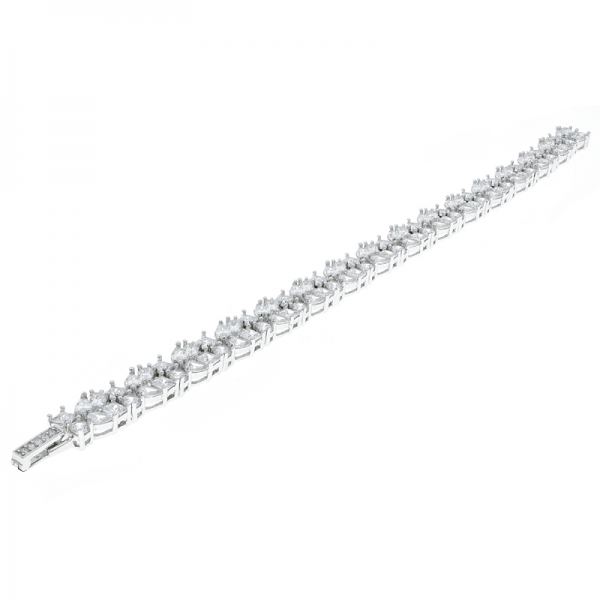 925 Silber klassisches weißes cz-Schmuckarmband für Damen 