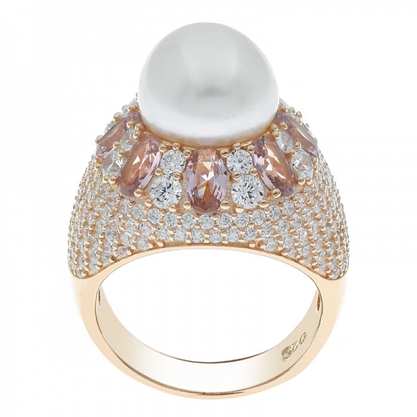einzigartiger handgefertigter 925er Silberring mit wunderschöner Perle 