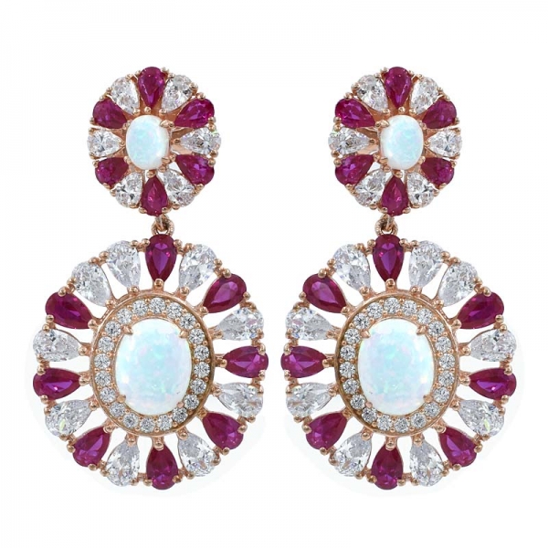 China 925 Sterling Silber Opal Ohrringe für Damen 